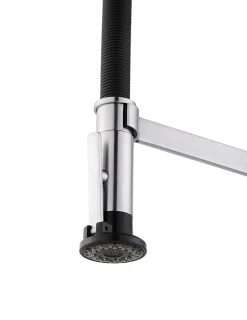Mitigeur de cuisine avec douchette argent et noir GoodHome Kamut