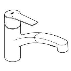 Mitigeur de cuisine bec bas avec douchette Start Grohe nickel