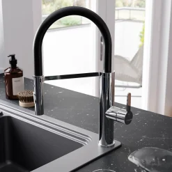 Mitigeur de cuisine chromé avec douchette GoodHome Zatar