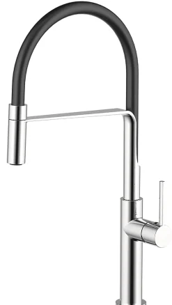 Mitigeur de cuisine chromé et noir avec douchette Kramer Groupe Swan