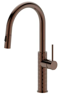 Mitigeur de cuisine cuivré avec douchette Essebagno Architek