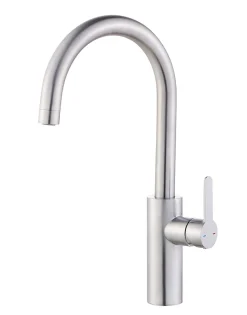 Mitigeur de cuisine effet inox brossé GoodHome Zanthe