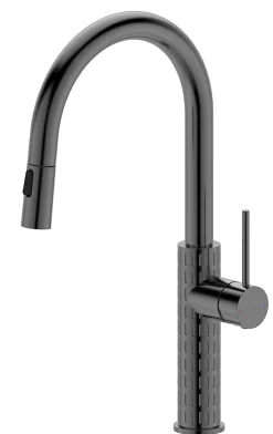 Mitigeur de cuisine gun métal avec douchette Essebagno Architek