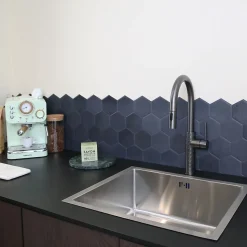 Mitigeur de cuisine gun métal avec douchette Essebagno Architek