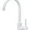Mitigeur de cuisine Katiki en laiton couleur blanc H.33,5 cm