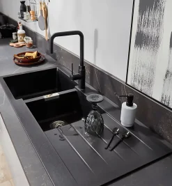 Mitigeur de cuisine noir GoodHome Argania