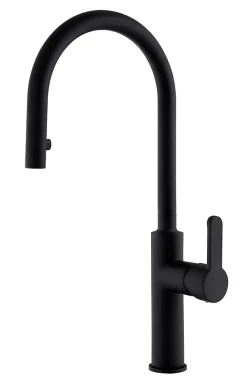 Mitigeur de cuisine noir mat avec douchette Kramer Groupe Basal