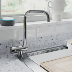 Mitigeur de cuisine rabattable chromé GoodHome Deltana