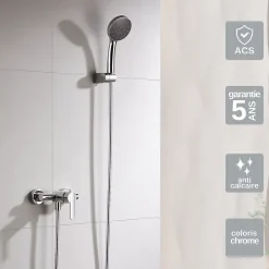 Mitigeur de Douche anti-calcaire Chrome IMEX ROMA BDR001-5
