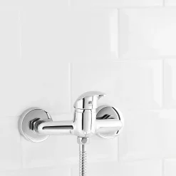 Mitigeur de douche entraxe 150 mm GoodHome Eidar en laiton chromé