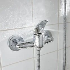 Mitigeur de douche entraxe 150 mm GoodHome Eidar en laiton chromé