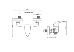 Mitigeur de douche entraxe 150 mm GoodHome Eidar en laiton chromé