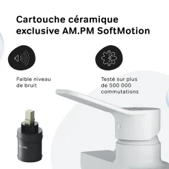 Mitigeur de douche mécanique Robinet Salle de Bain Blanc, FXA20033 X-Joy AM.PM