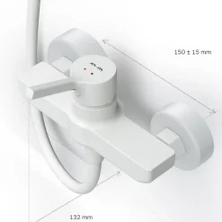 Mitigeur de douche mécanique Robinet Salle de Bain Blanc, FXB20033 X-Joy S AM.PM
