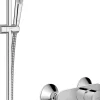 Mitigeur de douche mécanique avec douchette, flexible et barre réglable chrome Hansgrohe Vernis Blend