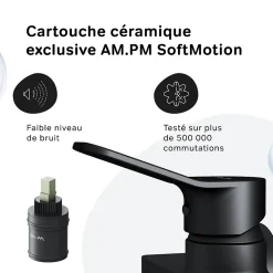 Mitigeur de douche mécanique Robinet Salle de Bain Noir Mat, FXA20022 X-Joy AM.PM