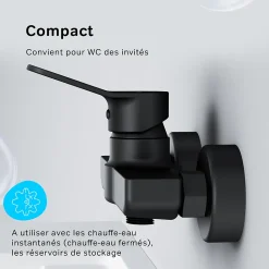 Mitigeur de douche mécanique Robinet Salle de Bain Noir Mat, FXA20022 X-Joy AM.PM