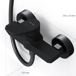 Mitigeur de douche mécanique Robinet Salle de Bain Noir Mat, FXA20022 X-Joy AM.PM