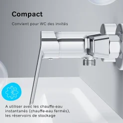 Mitigeur de douche mécanique Robinet Salle de Bain Chromé, FTA20000 Hit AM.PM