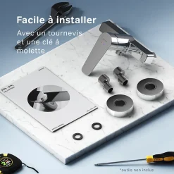 Mitigeur de douche mécanique Robinet Salle de Bain Chromé, FTA20000 Hit AM.PM