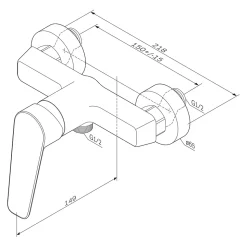 Mitigeur de douche mécanique Robinet Salle de Bain Chromé, FTA20000 Hit AM.PM