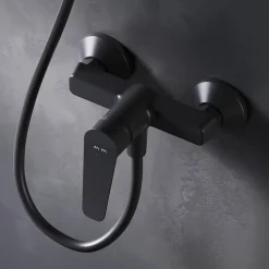 Mitigeur de douche mécanique Robinet Salle de Bain Noir, FTA20022 Hit AM.PM