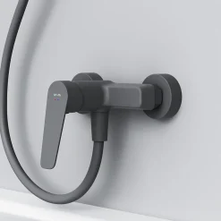 Mitigeur de douche mécanique Robinet Salle de Bain Noir, FTA20022 Hit AM.PM