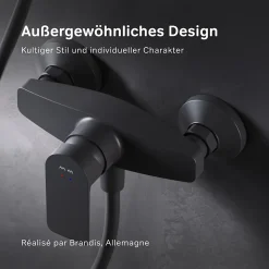 Mitigeur de douche mécanique Robinet de douche Noir, Flash FNA20022 AM.PM