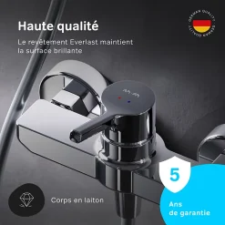 Mitigeur de douche mécanique Robinet Salle de Bain Chromé, FXB20000 X-Joy S AM.PM
