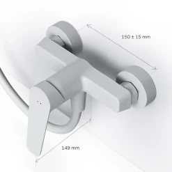 Mitigeur de douche mécanique Robinet Salle de Bain Blanc, FTA20033 Hit AM.PM