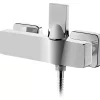 Mitigeur de douche mural design plat épuré SANINDUSA Line 42 chromé livré avec raccords excentrés et rosaces de finition