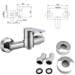 Mitigeur de douche mural NERO chromé - SANIVERRE