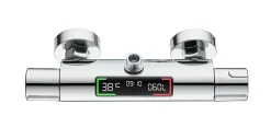Mitigeur de douche thermostatique chrome avec affichage LED Edouard Rousseau Ekogest