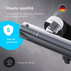 Mitigeur de douche thermostatique Robinet salle de bain Chromé, FTA40000 Hit AM.PM