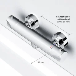 Mitigeur de douche thermostatique Robinet salle de bain Chromé, FTA40000 Hit AM.PM