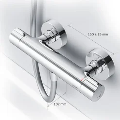 Mitigeur de douche thermostatique Robinet salle de bain Chromé, FGA40000 Gem AM.PM
