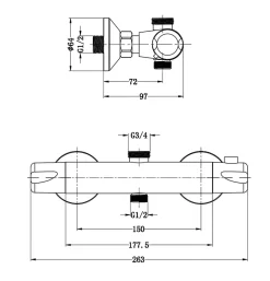 Mitigeur de douche thermostatique chromé Edouard Rousseau Breva