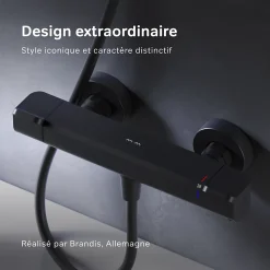 Mitigeur de douche thermostatique Robinet salle de bain, Noir FNA40022 Flash AM.PM
