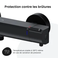 Mitigeur de douche thermostatique Robinet salle de bain, Noir FNA40022 Flash AM.PM