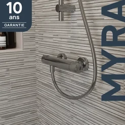 Mitigeur de douche thermostatique, chrome, GoodHome Myra