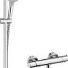 Mitigeur de douche thermostatique avec douchette, flexible et barre réglable chrome Hansgrohe Vernis Blend