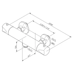 Mitigeur de douche thermostatique Robinet salle de bain, Noir FTA40022 Hit AM.PM