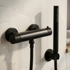 Mitigeur de douche thermostatique, noir mat, GoodHome Owens