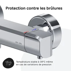 Mitigeur de douche thermostatique Robinet salle de bain, Chromé FNA40000 Flash AM.PM