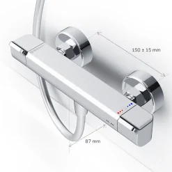 Mitigeur de douche thermostatique Robinet salle de bain, Chromé FNA40000 Flash AM.PM