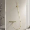 Mitigeur de douche thermostatique avec douchette SKY BATH or brossé Inox S304 série SUPREME