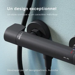 Mitigeur de douche thermostatique Robinet salle de bain Noir, FXA40022 X-Joy AM.PM