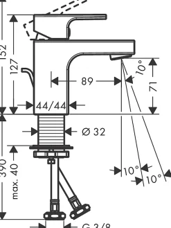 Mitigeur de lavabo 70 Hansgrohe Vernis Shape chromé