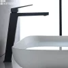 Mitigeur de Lavabo Anti-Calcaire Bec Haut Noir Mat IMEX ART BDAR025-3NG