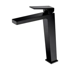 Mitigeur de Lavabo Anti-Calcaire Bec Haut Noir Mat IMEX ART BDAR025-3NG